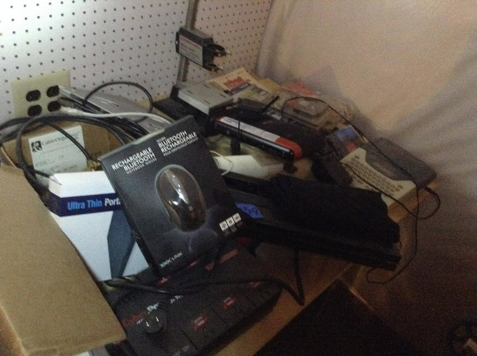 contents of work bench area: contents of work bench area