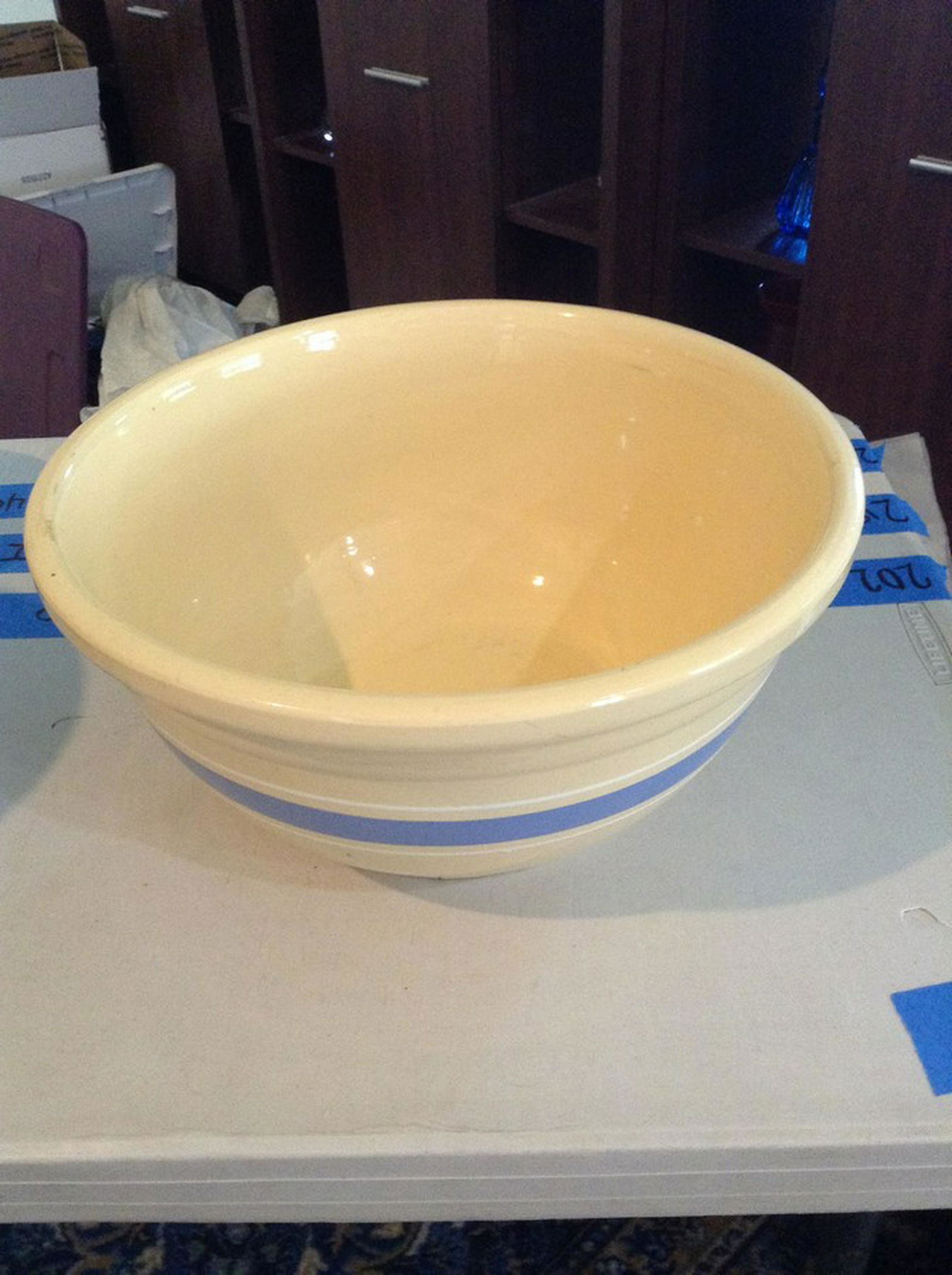large yellowware bowl 14" across (1 of 1)