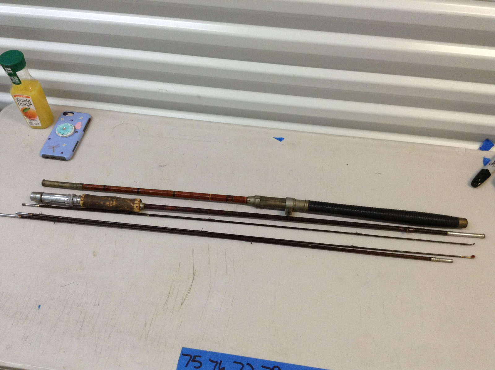 wooden H.J Frost and lucky strike wood fishing pole: wooden H.J Frost and lucky strike wood fishing pole