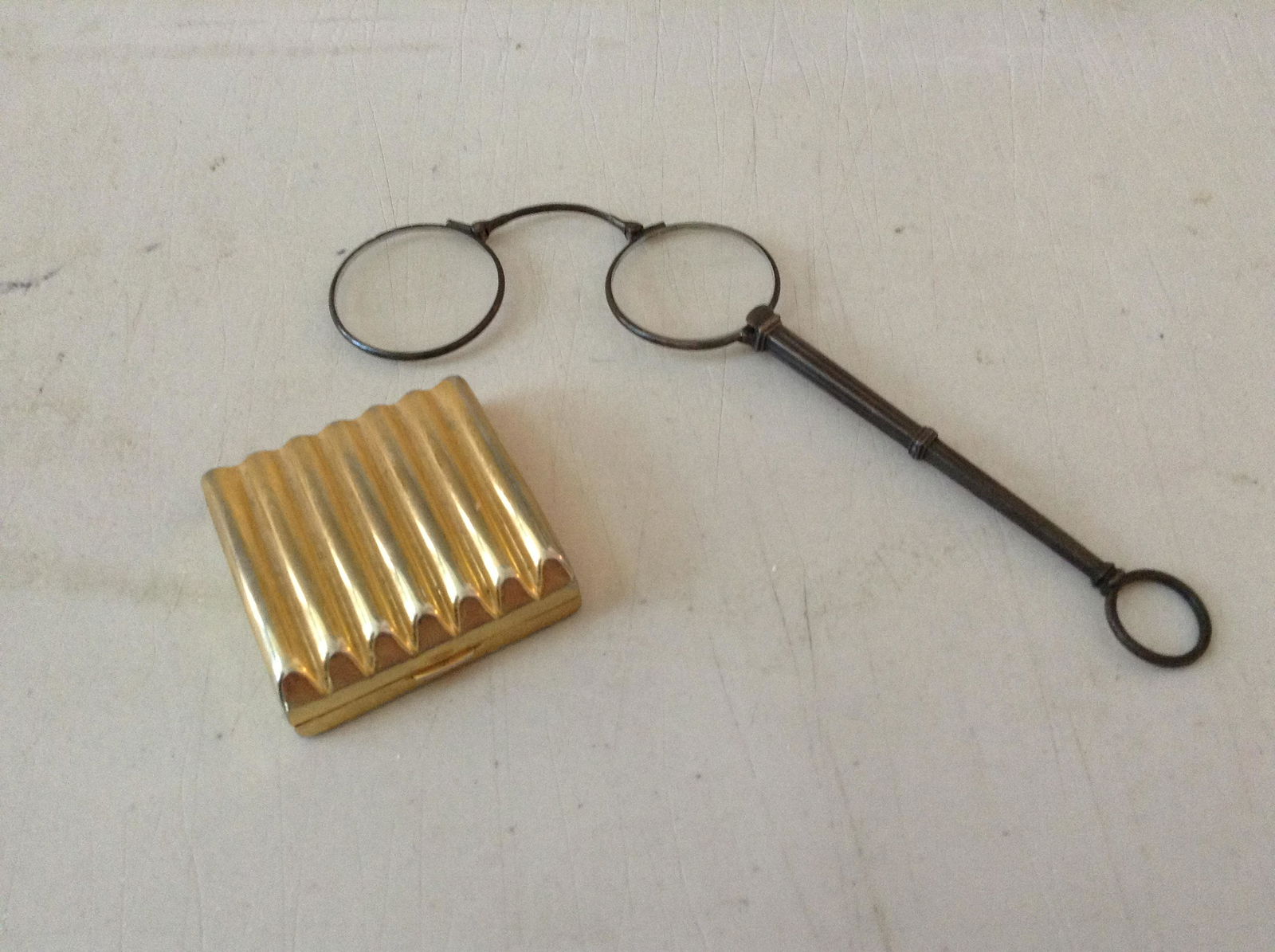 vintage silver opera glasses and compact (1 of 1)