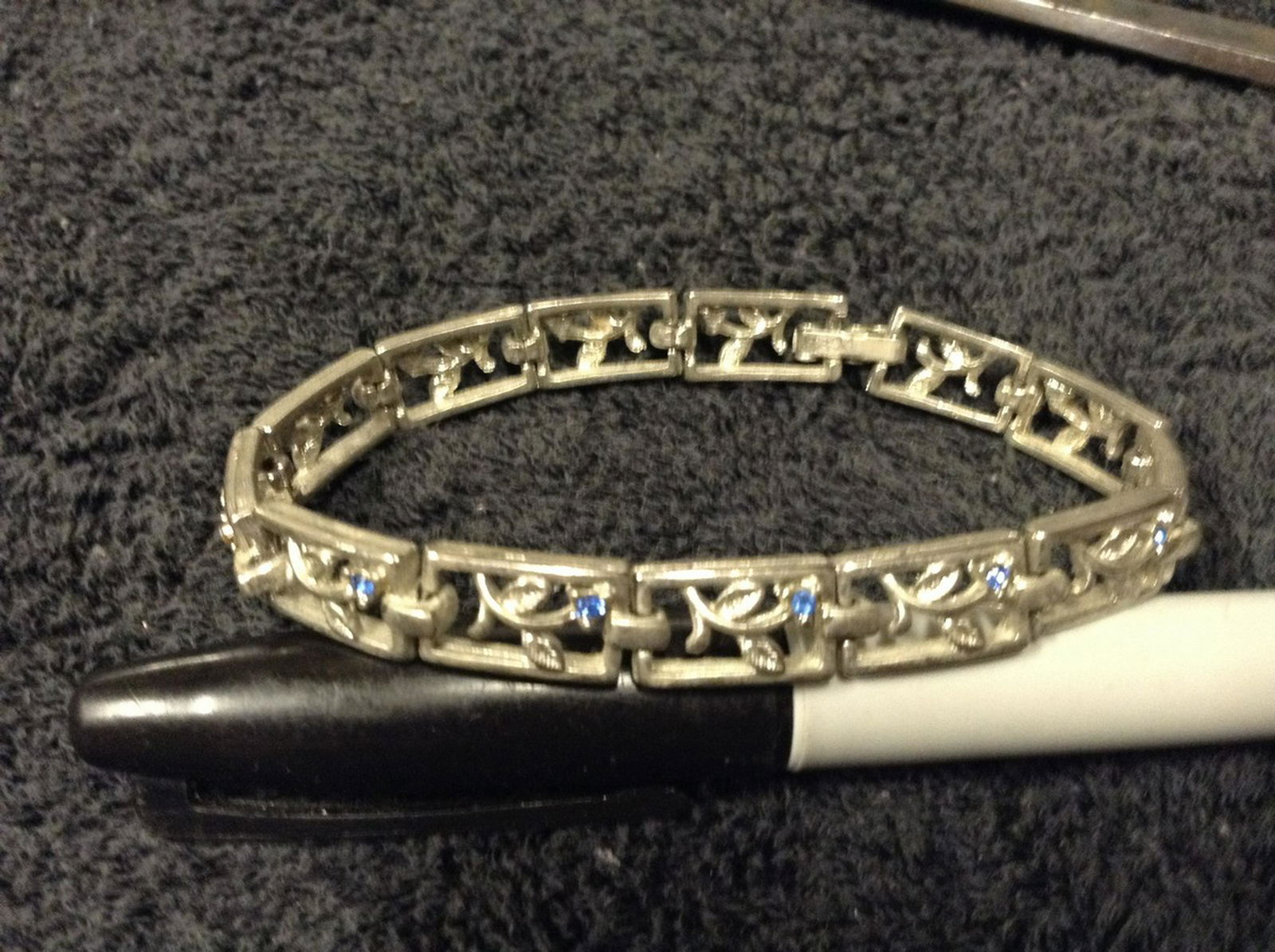 Sterling Silver Bracelet Blue stones (1 of 1)