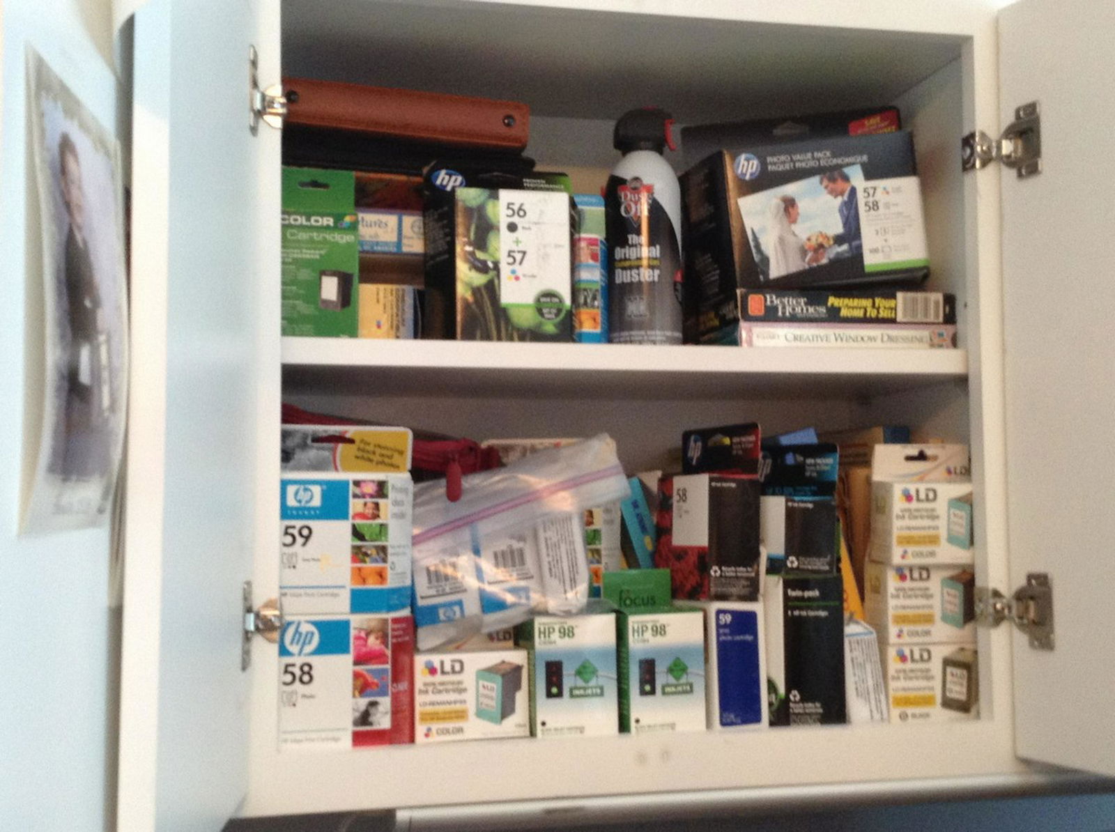 contents of cabinet large amount of ink cartridges (1 of 1)