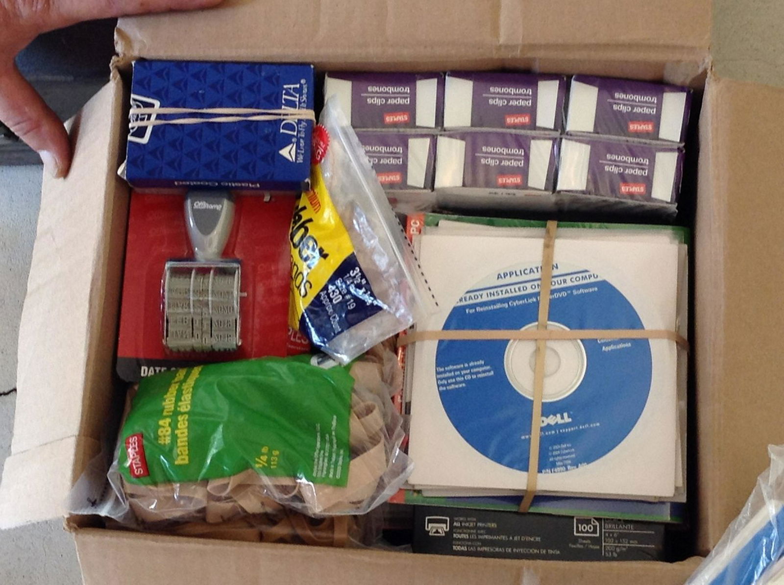 box full of office supplies (1 of 1)