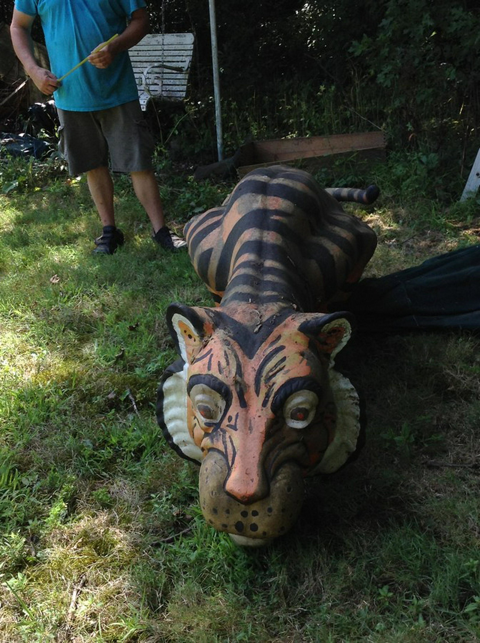1950's Exxon fiberglass tiger: these were put on top of the gas stations in the 1950's 30"x78"