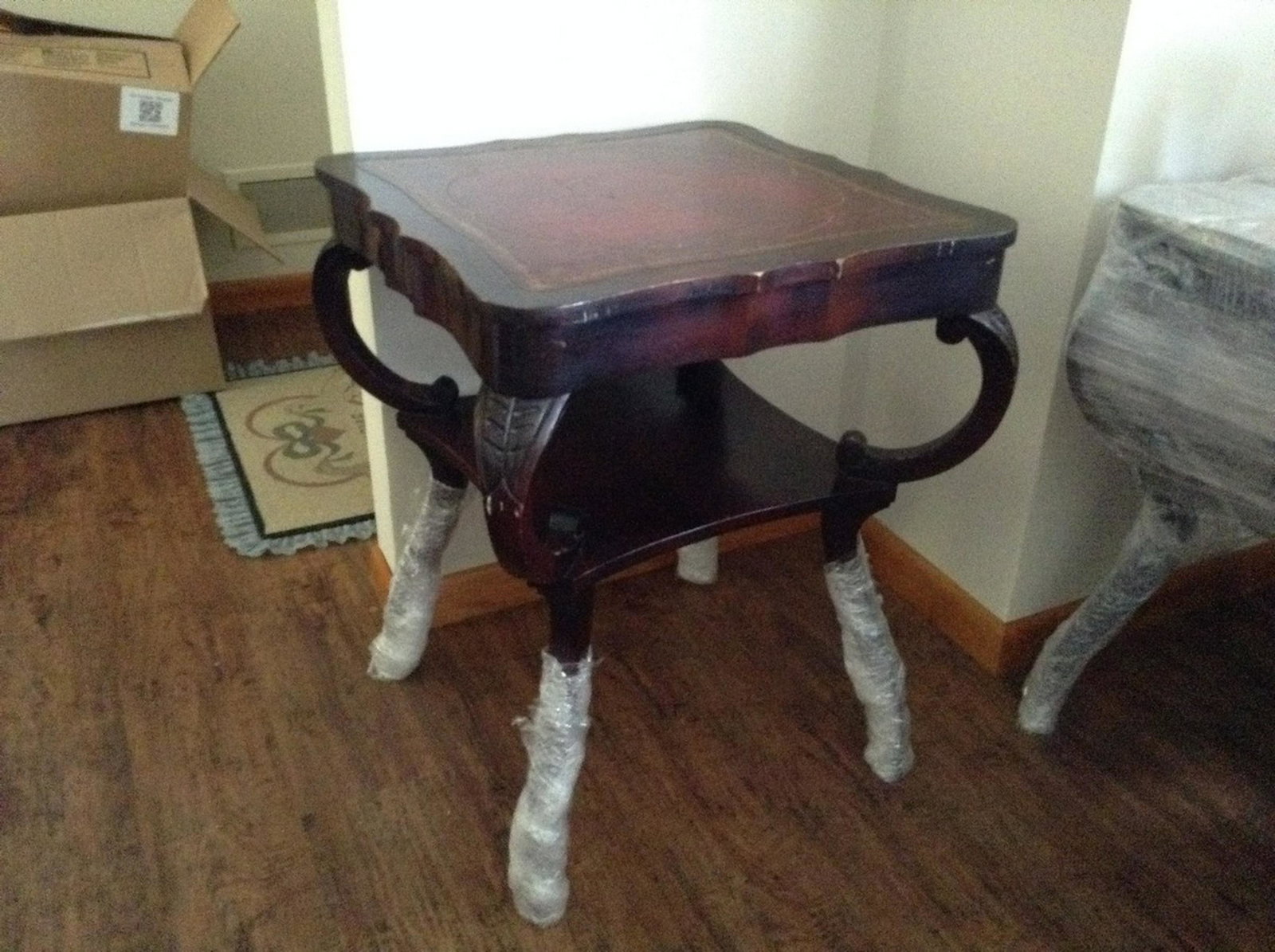 leather top table: leather top table
