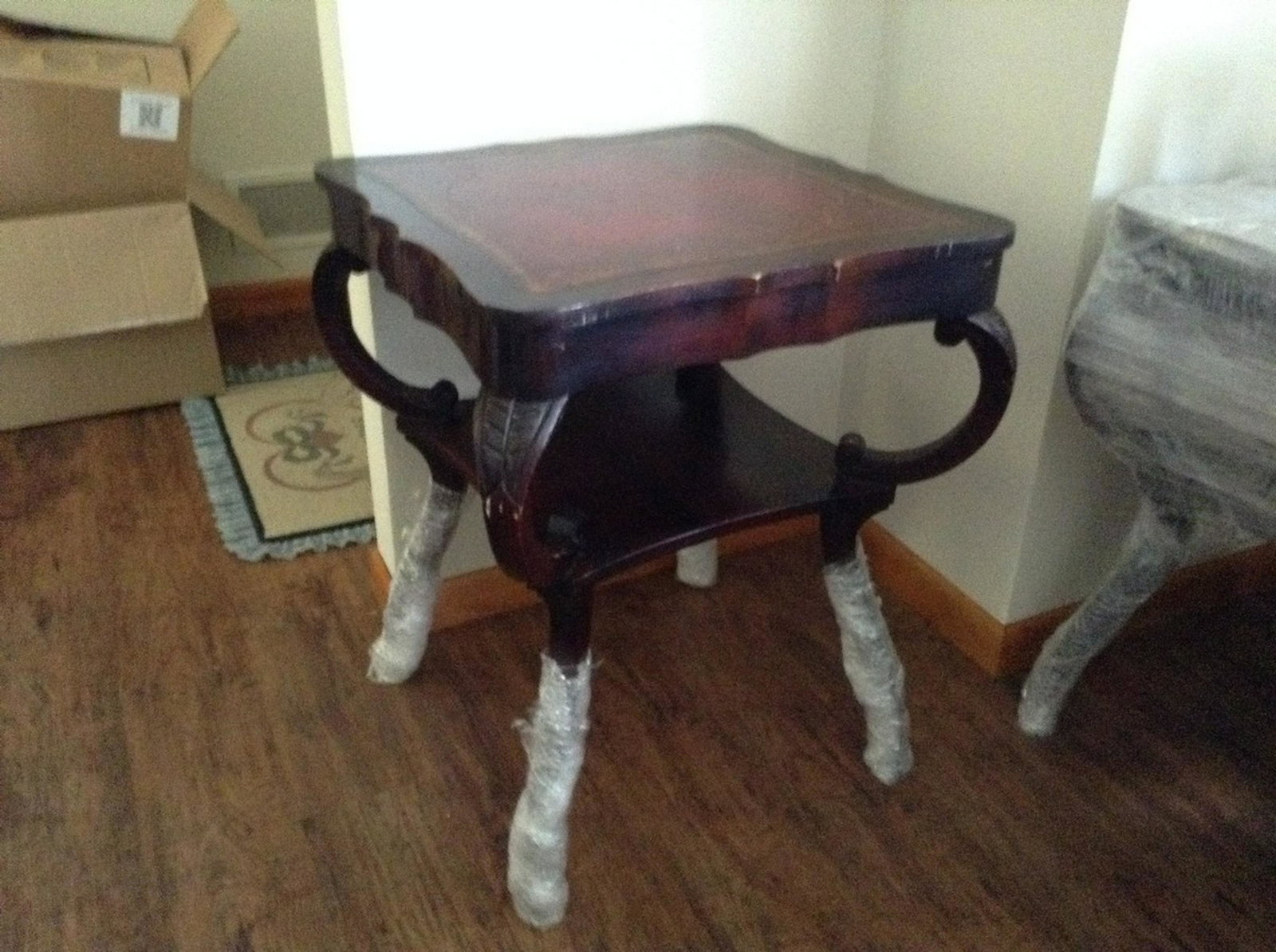 leather top table: leather top table
