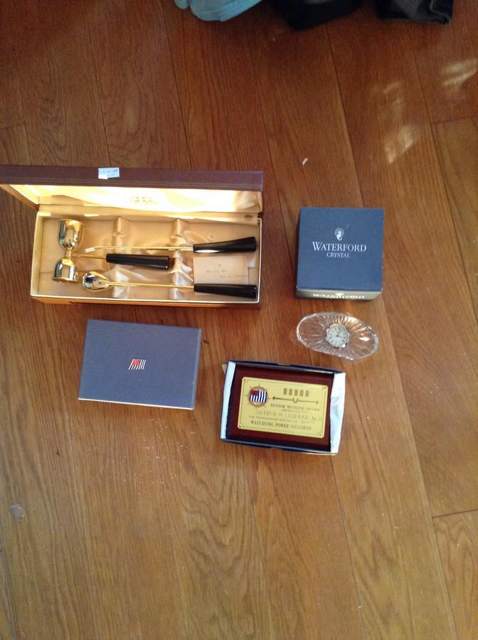 Waterford crystal clock and other items: Waterford crystal clock and other items