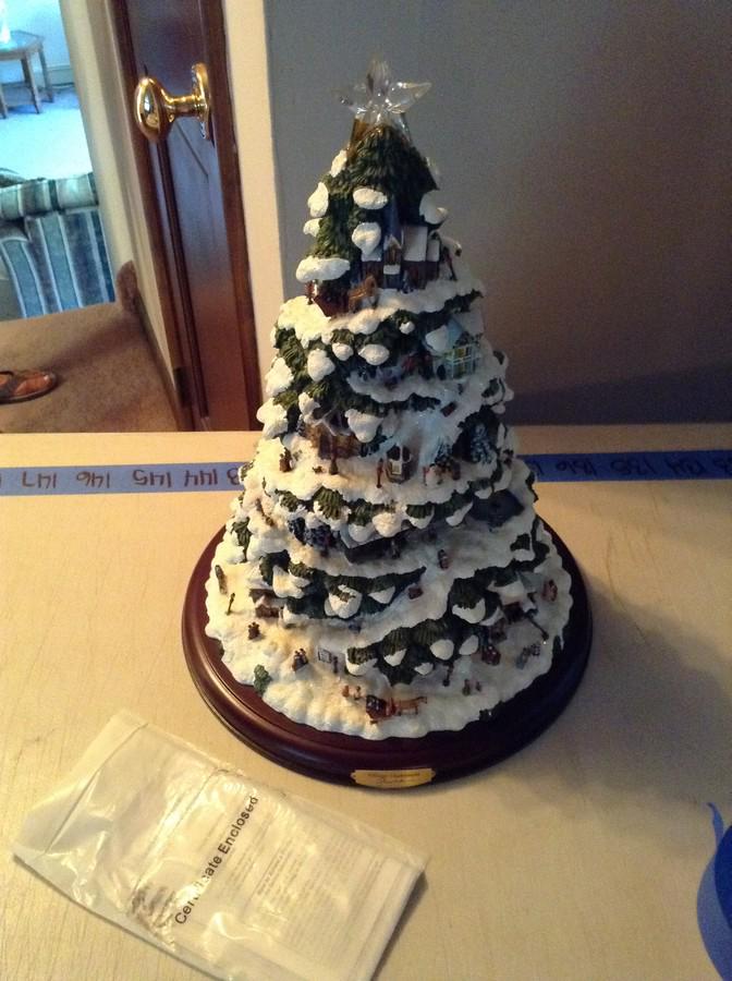 Thomas Kinkade W/ COA: Village Christmas 15"