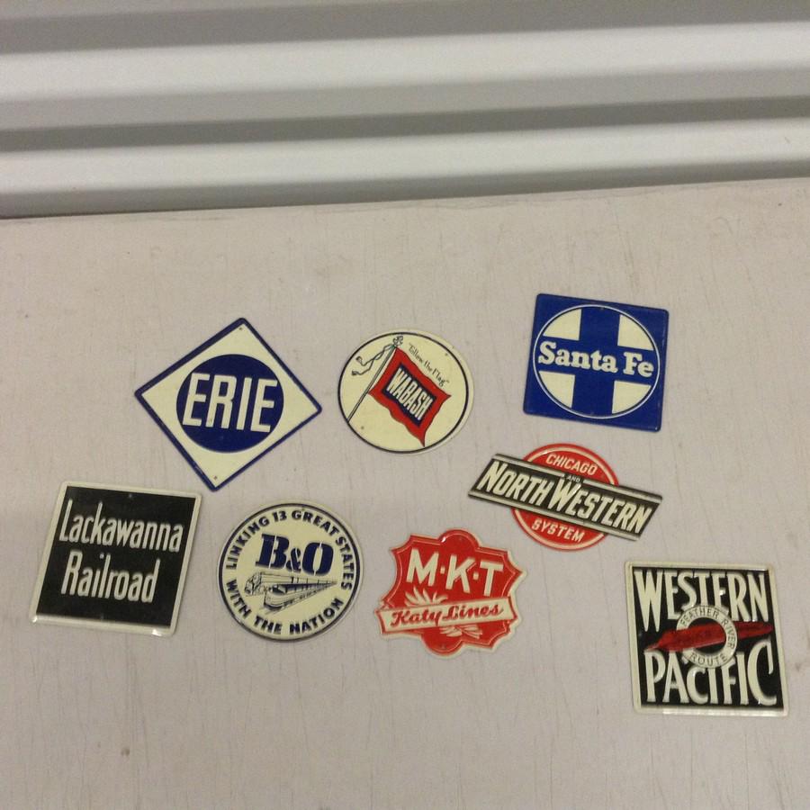 lot of vintage metal train signs (1 of 1)