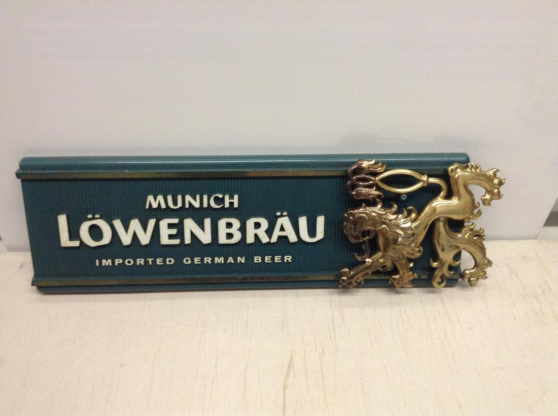 Munich Lowenbrau Imported German Beer sign 18x6 (1 of 1)