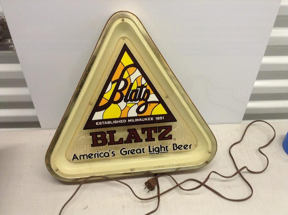 Blatz Light Up Beer advertisement sign 16x16 (1 of 1)