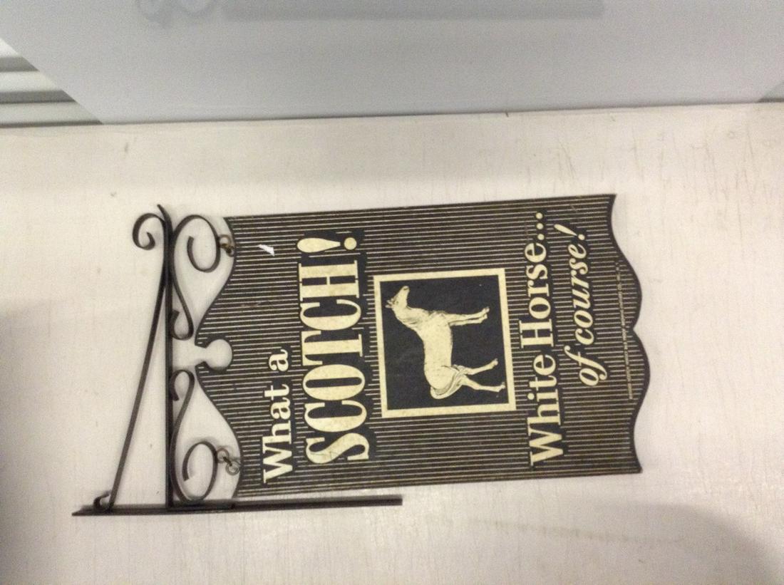 Whitehorse Scotch advertisement sign 20x11: Whitehorse Scotch advertisement sign 20x11
