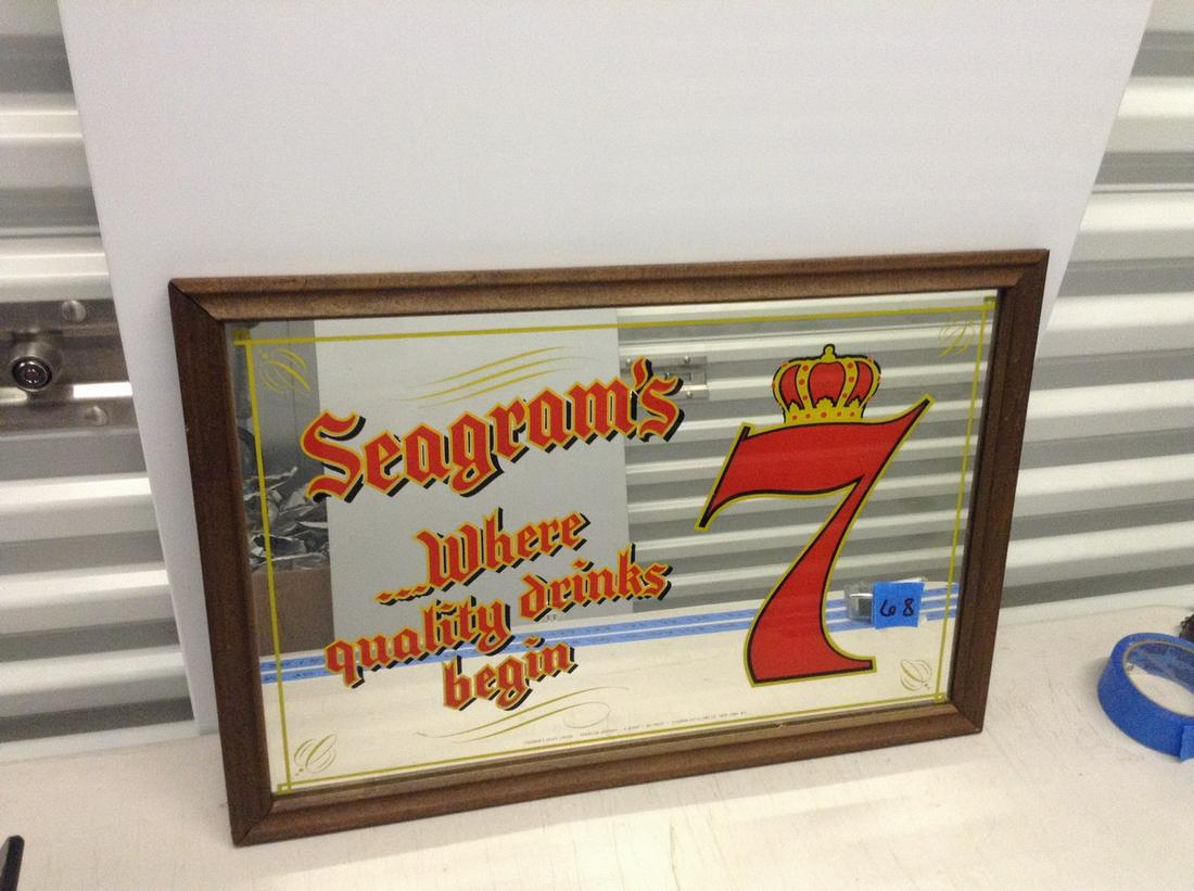 Seagram's 7 Mirror Beer sign advertisement 22x15 (1 of 1)