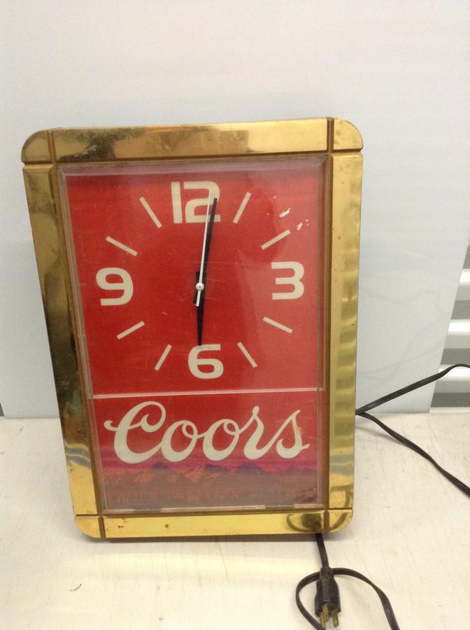 Coors light light up advertisement sign and clock 12x18 (1 of 1)