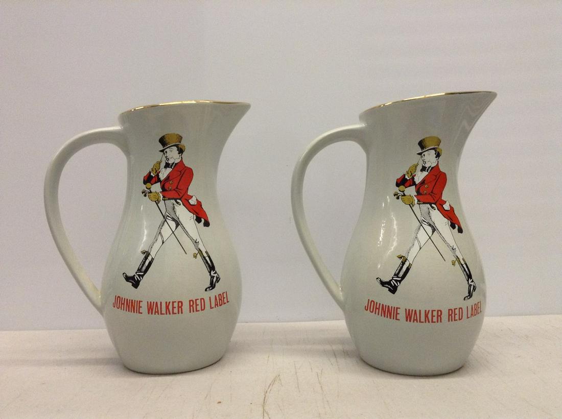 lot of two johnnie walker red label pitchers: lot of two johnnie walker red label pitchers