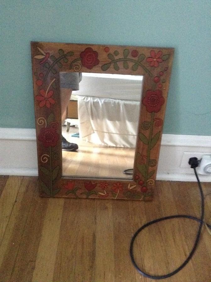 Hand painted wooden mirror: Hand painted wooden mirror