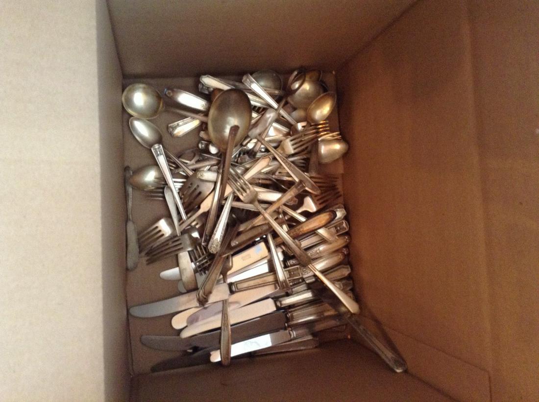 box of stainless steel silverware: box of stainless steel silverware
