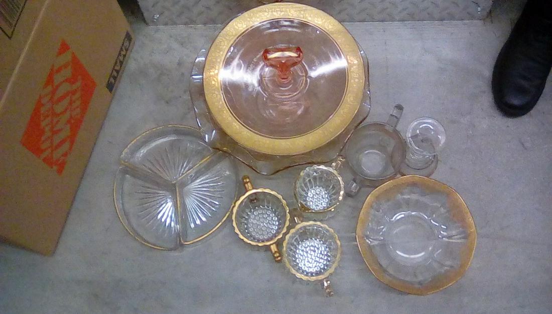 lot of good trimmed depression glasses and more: lot of good trimmed depression glasses and more