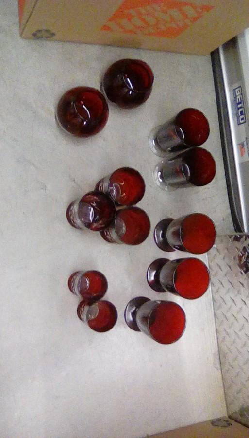 lot of red depression glasses and more: lot of red depression glasses and more