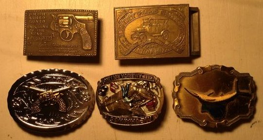 lot of 5 vintage belt buckles: lot of 5 vintage belt buckles