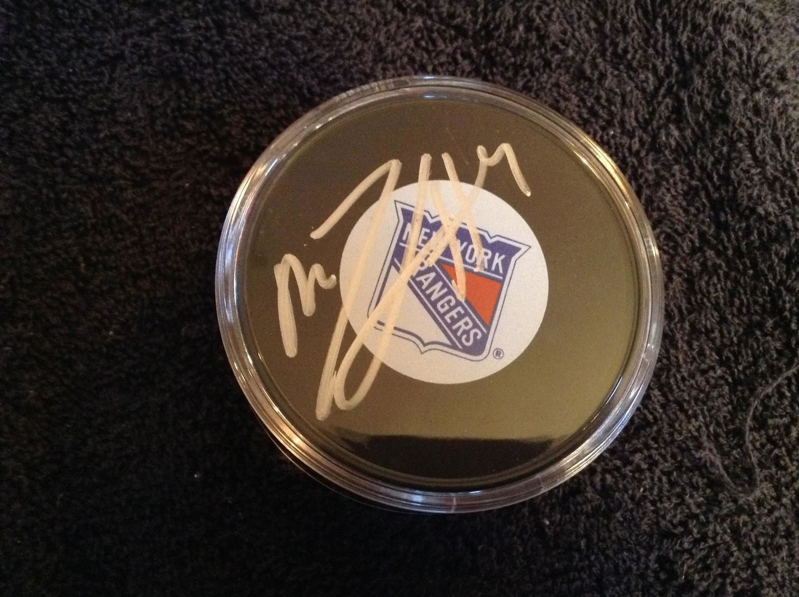 New York Rangers Michael Del Zotto signed hockey puck (1 of 1)