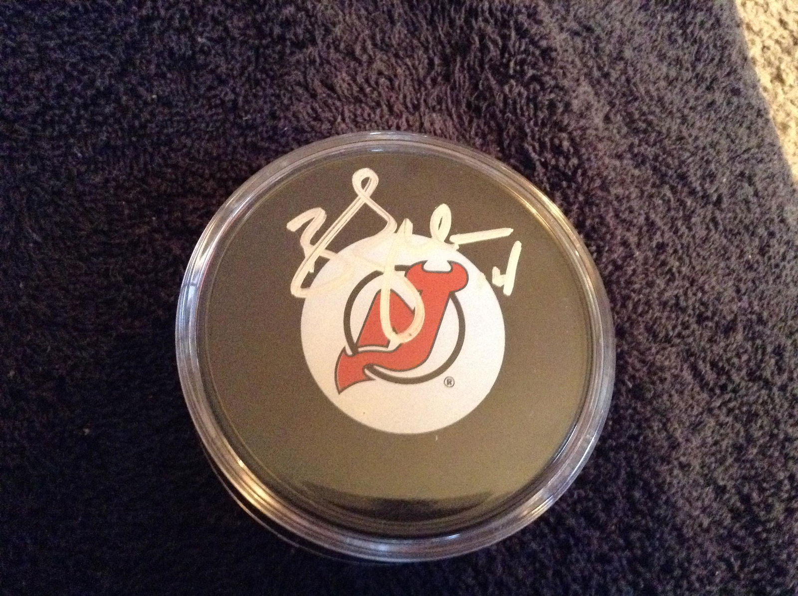 New Jersey Devils Brendan Shanahan signed hockey puck (1 of 1)