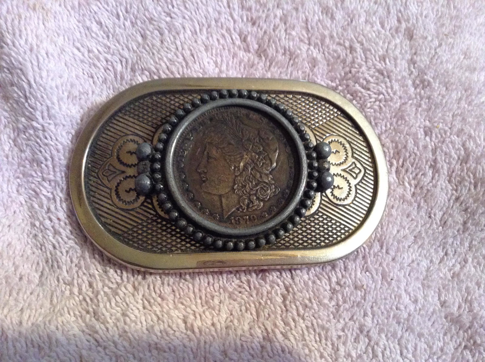 1879 Silver Dollar Belt buckle (1 of 1)