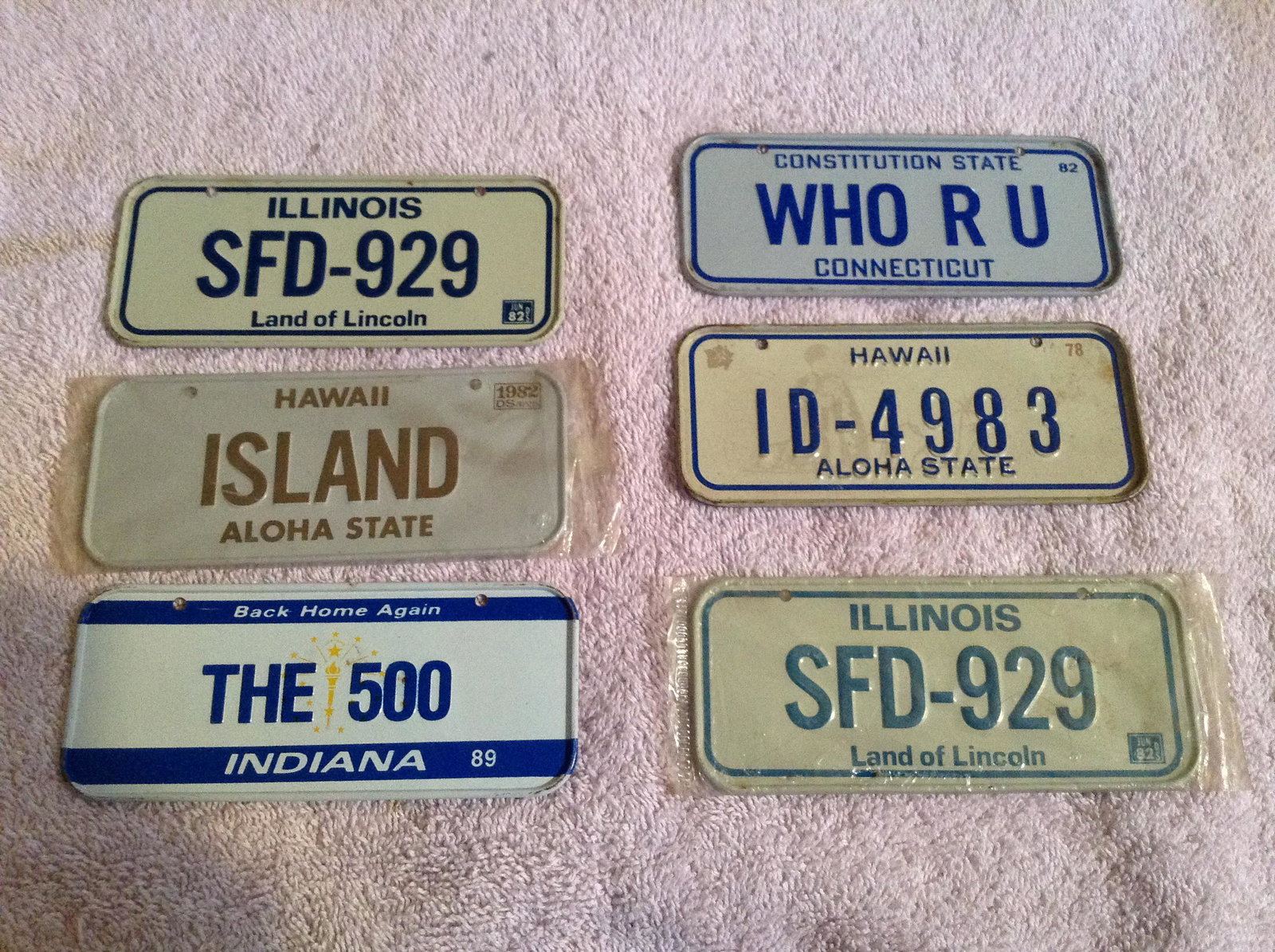 Cereal Metal vintage license plates lot of 6: Cereal Metal vintage license plates lot of 6