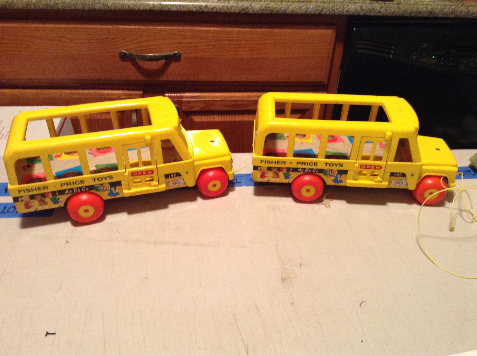 lot of two fisher price school buses (1 of 1)