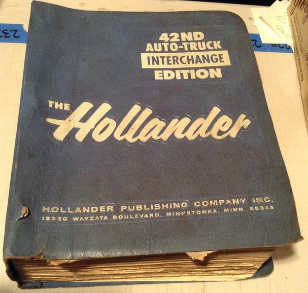 Hollander 1960's and early 70s auto parts interchange: Hollander 1960's and early 70s auto parts interchange manual