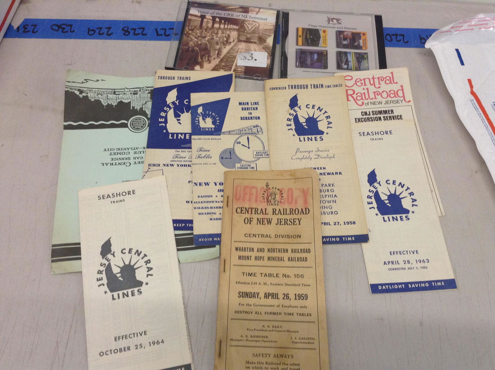 early train schedules and more - Jersey Central RR (1 of 1)