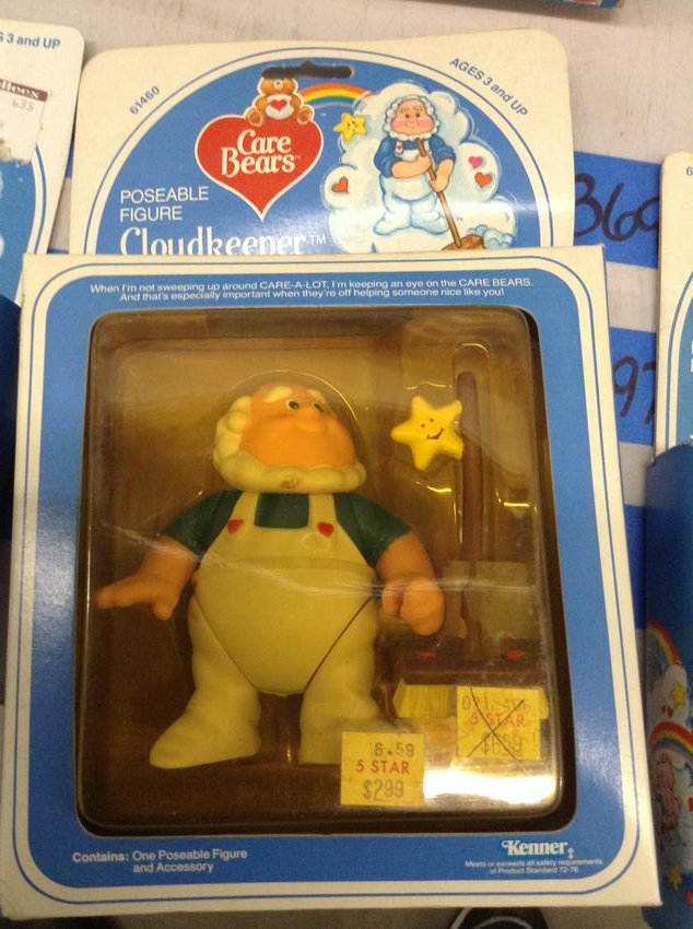 Kenner care bear, cloud keeper with fluffy cloud broom (1 of 1)