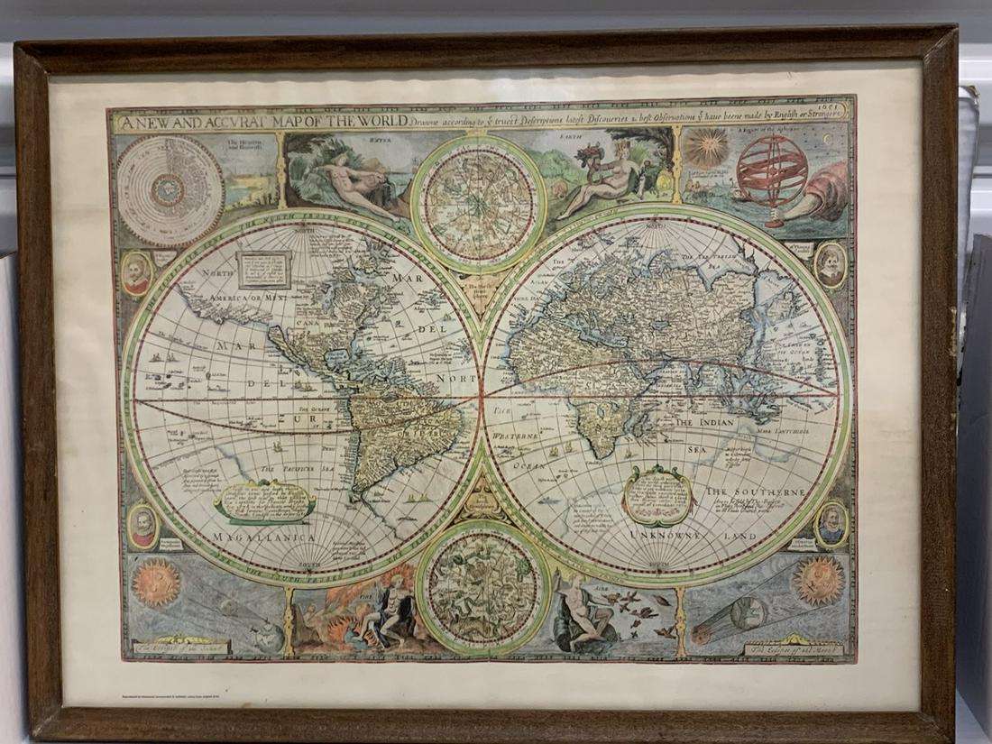 Large World Map Frammed (1 of 1)