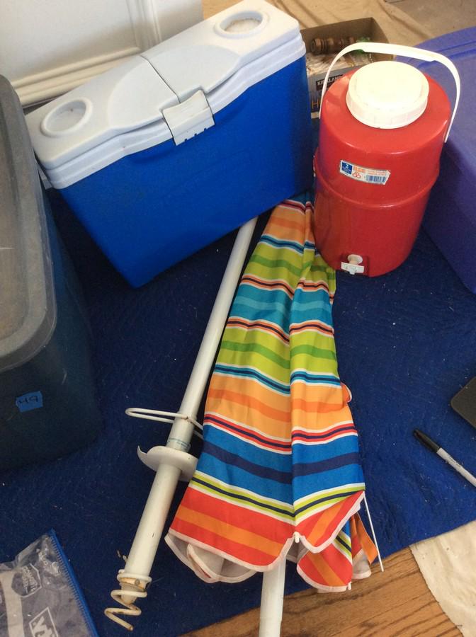 Coolers and Beach unbrella: Coolers and Beach unbrella