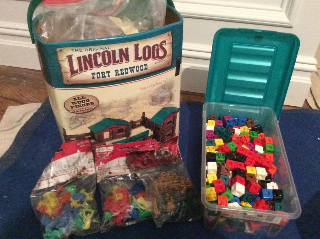 Lincoln logs and legos: Lincoln logs and legos