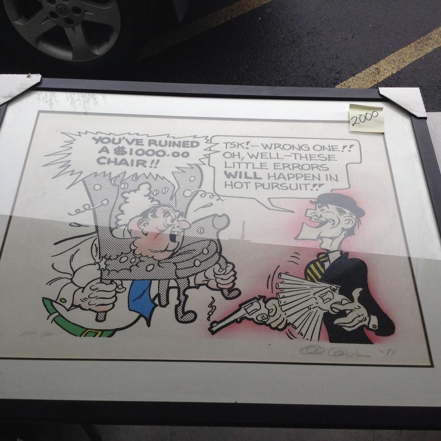 Al Capp signed 1974 title $1,000 chair 38x30: Al Capp signed 1974 title $1,000 chair 38x30