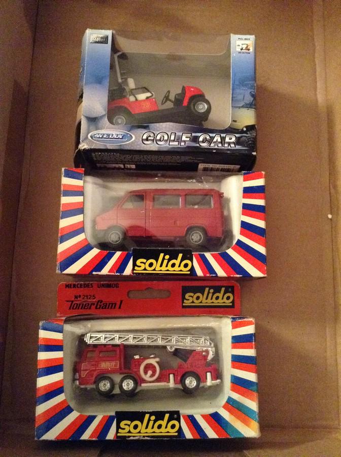 lot of two Solido trucks and one golf car  in package (1 of 1)