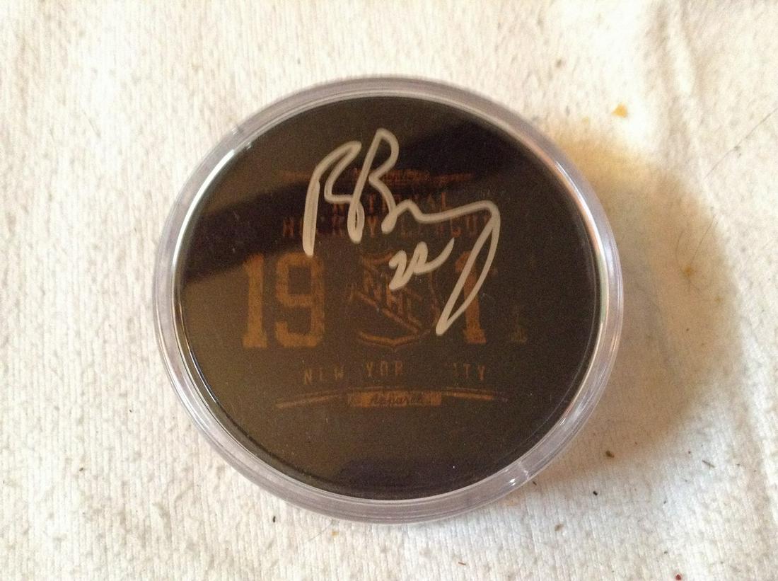 Brad Boyes signed hockey puck: Brad Boyes signed hockey puck