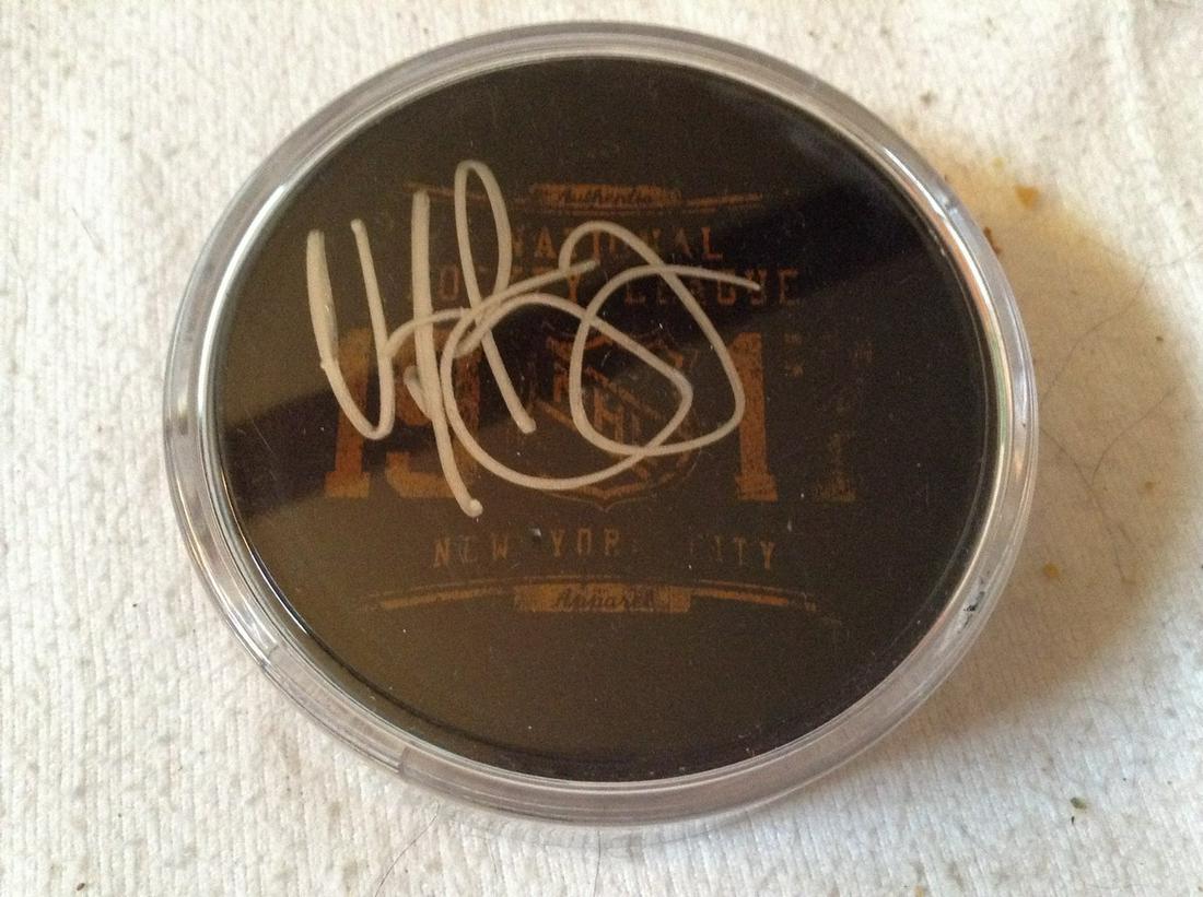 Vincent Piazza signed hockey puck: Vincent Piazza signed hockey puck