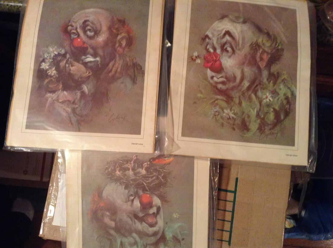 three signed clown artwork 8x10 (1 of 1)