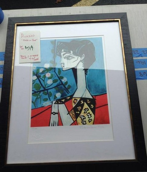 Picasso "Maya in Chair" pencil signed and numbered with (1 of 1)