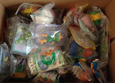 box full of McDonalds toys, cars planes and superhero: box full of McDonalds toys, cars planes and superhero's