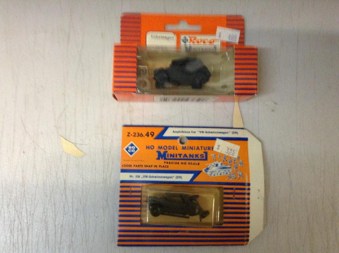 lot of two Roco HO miniatures military cars (1 of 1)