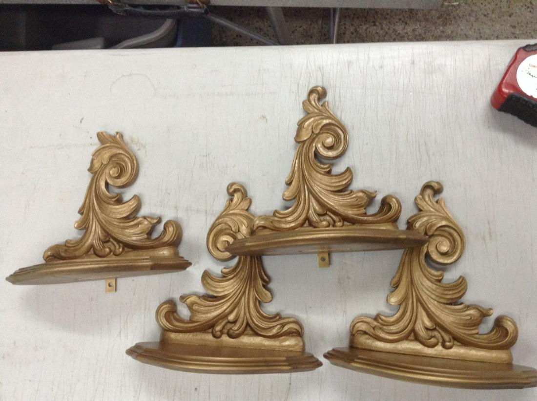 9" set of 4 mcm wall shelves (1 of 1)