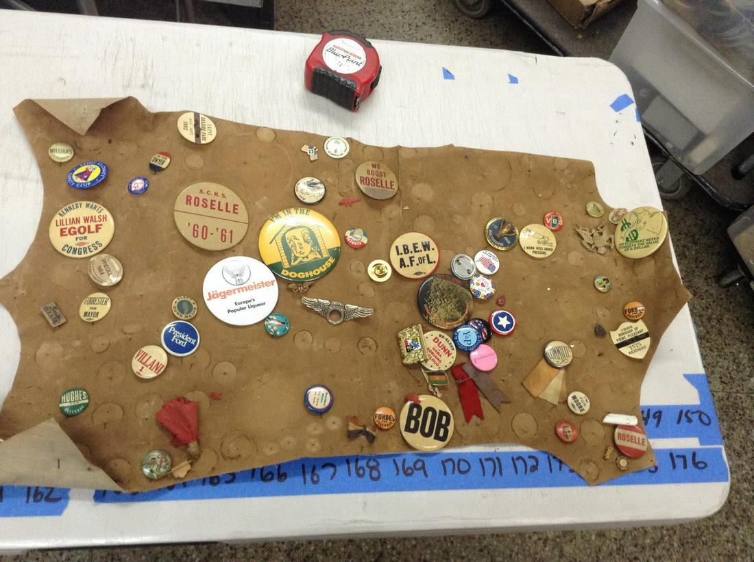 vintage pinback buttons, beach passes, political (1 of 1)