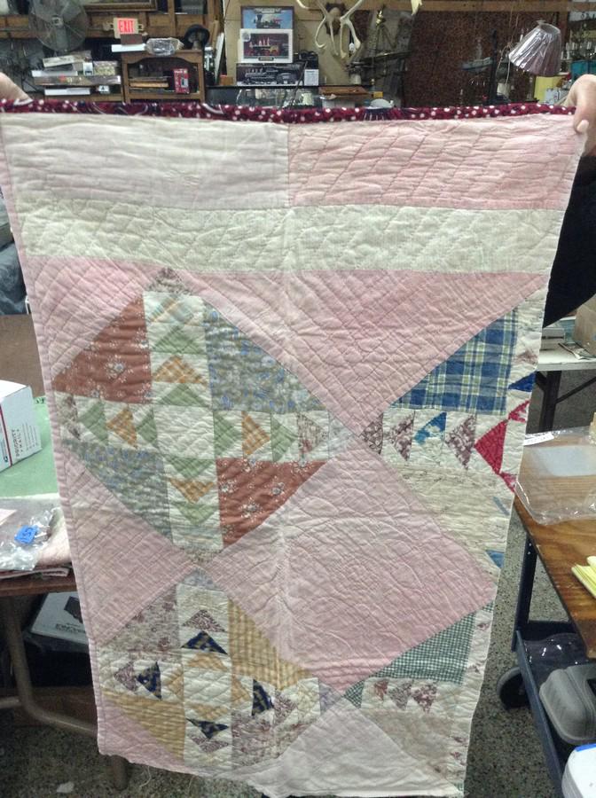early colonial quilt patchwork baby blanket (1 of 1)