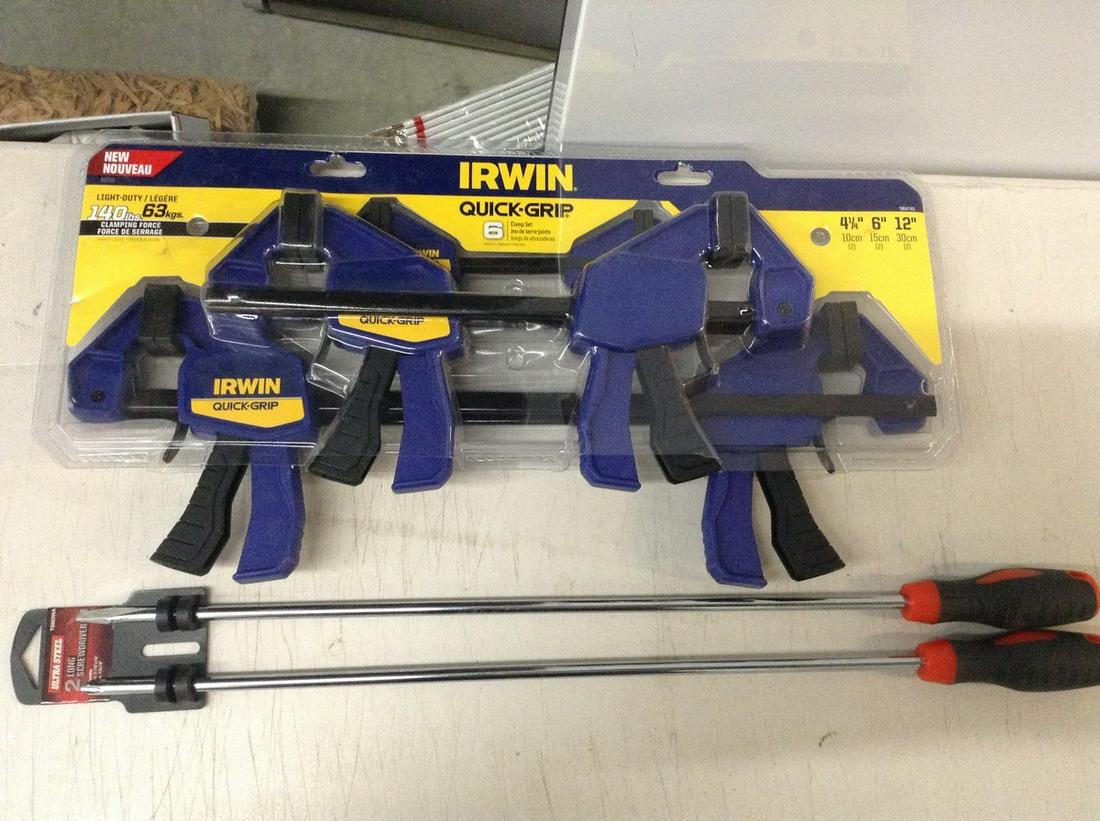 2 long screwdriver set and Irwin quick grip clamp set (1 of 1)