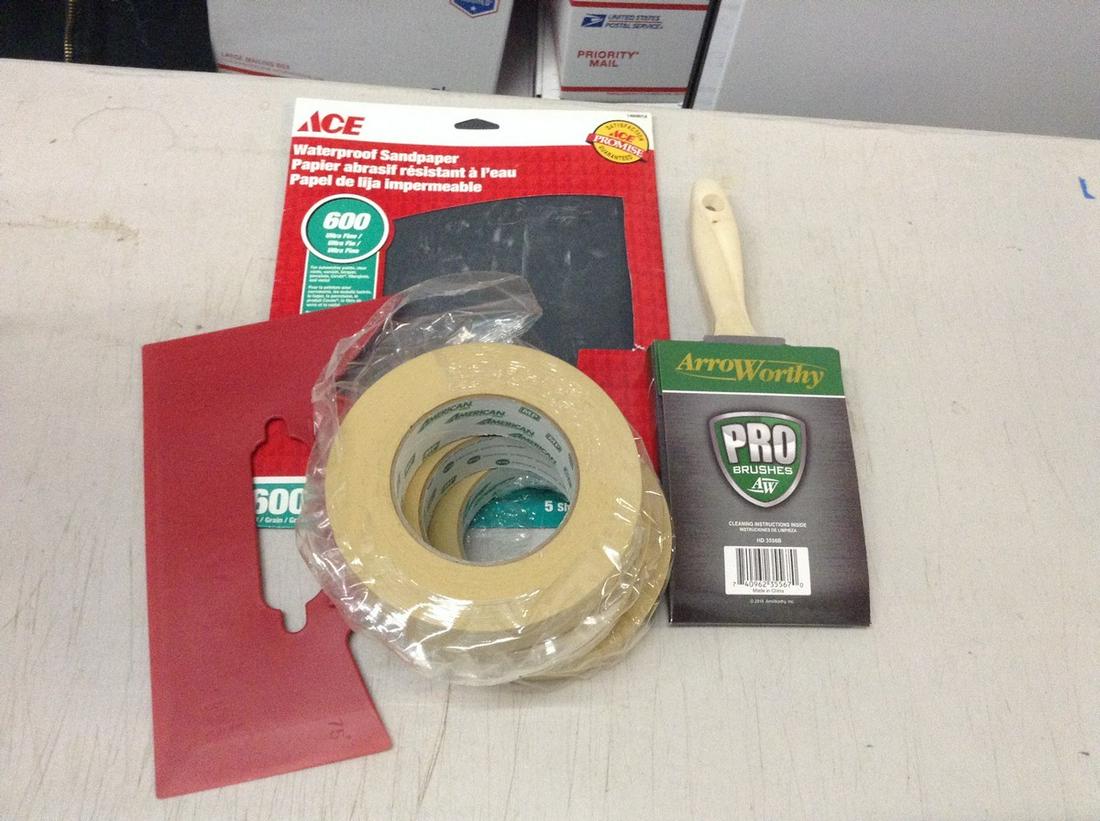 sandpaper masking tape paint brushes and more all new (1 of 1)