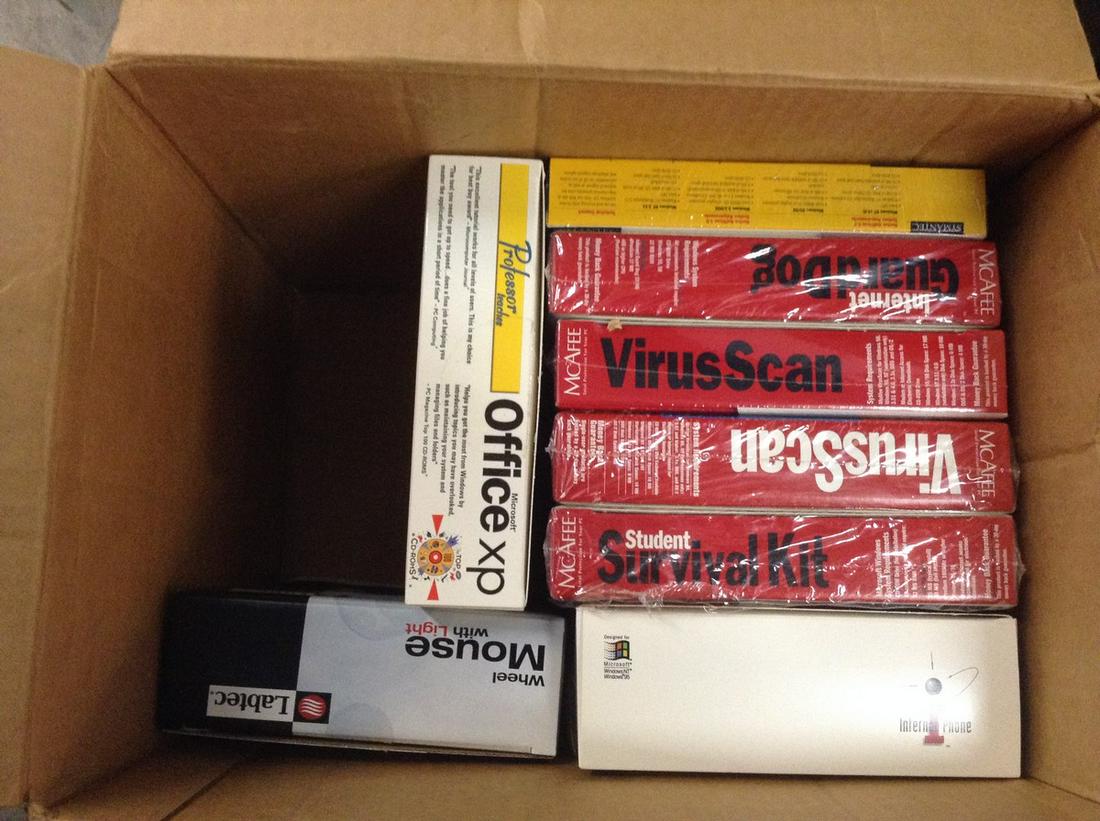 box full of vintage computer programs (1 of 1)