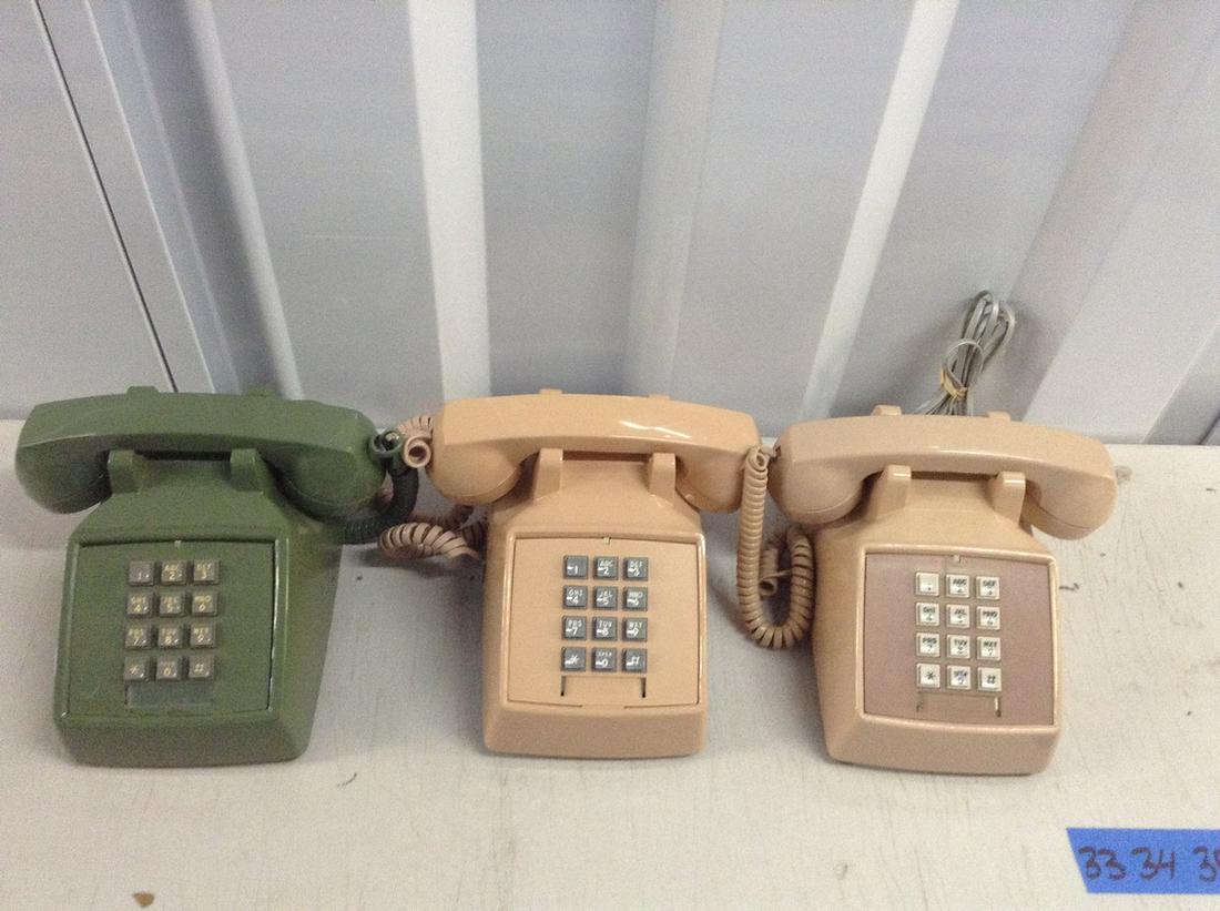 lot of three desk top desk push button telephones (1 of 1)